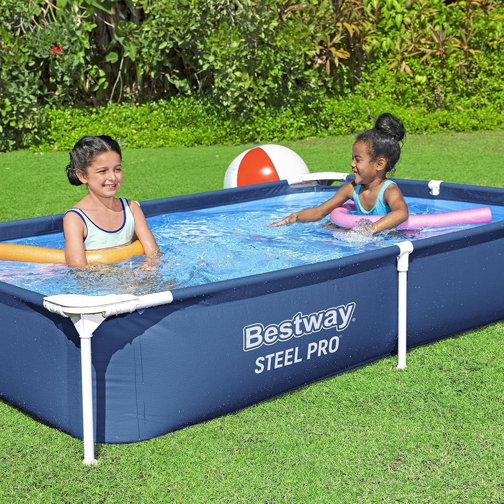 PISCINE BESTWAY MONTABLE 221x150x43cm (401) (138) مسبح عائلي + 4 هدايا مجانية