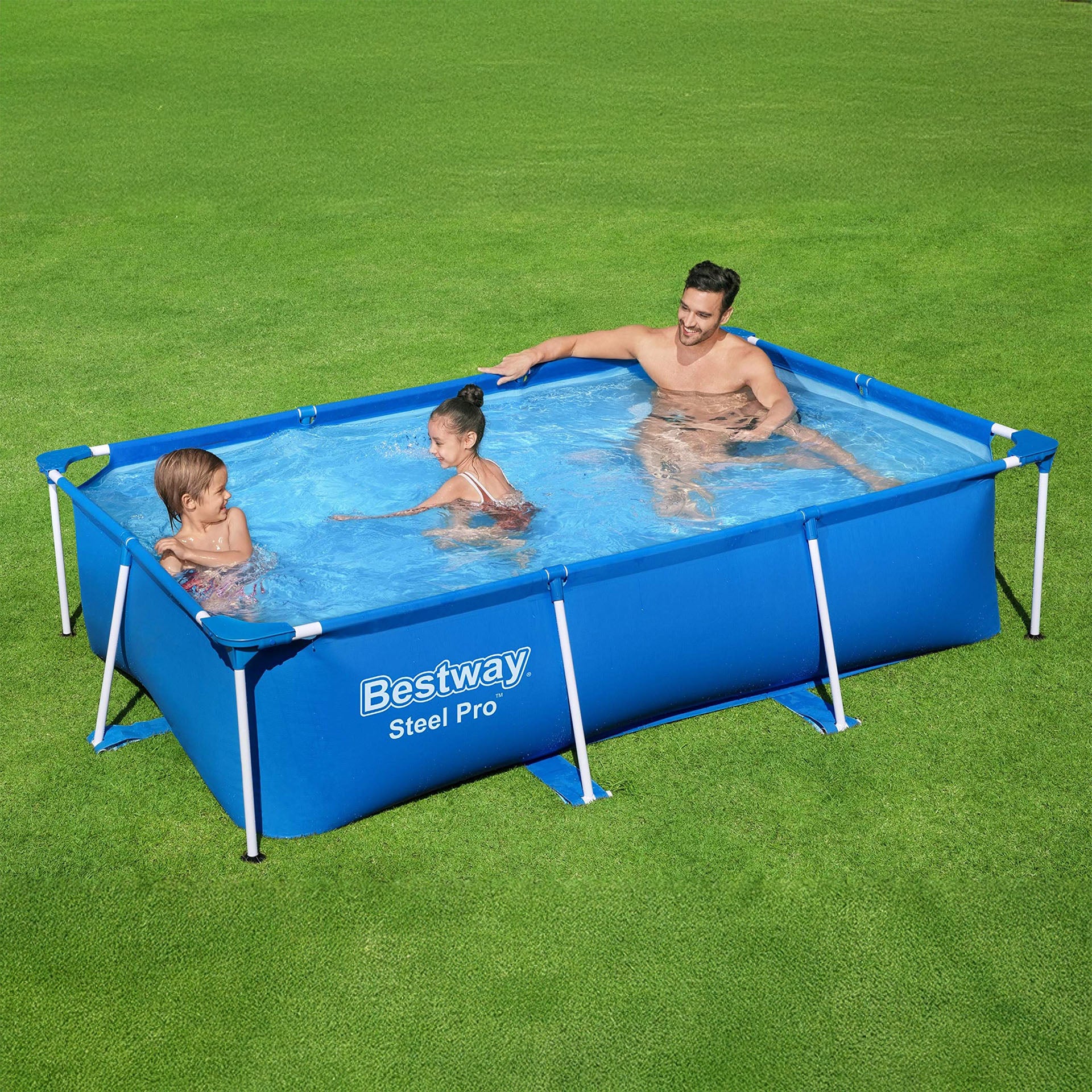 PISCINE BESTWAY MONTABLE 221x150x43cm (401) (138) مسبح عائلي + 4 هدايا مجانية