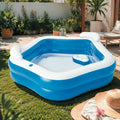 PISCINE GONFLABLE BESTWAY JACUZZI 213 x 206 x 69 cm حوض سباحة حجم عائلي + 4 هدايا مجانية (144) (153)