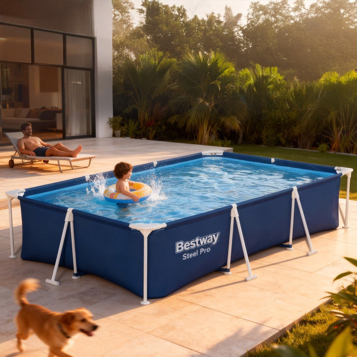 PISCINE BESTWAY MONTABLE 300x201x66cm (404) (136) مسبح عائلي + 4 هدايا مجانية