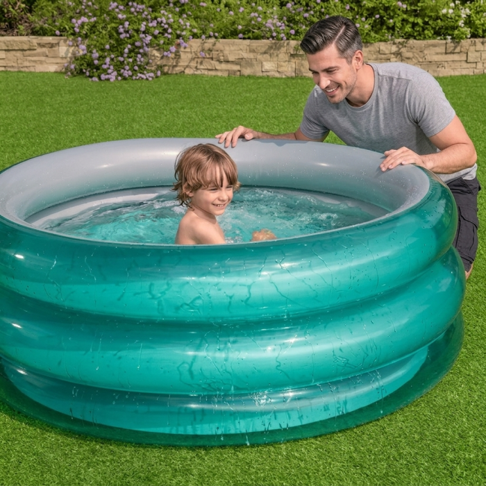 PISCINE GONFLABLE BESTWAY GREEN POOL 170x53Cm  حوض سباحة حجم عائلي + 4 هدايا مجانية (042) (135)